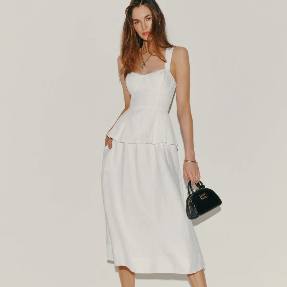Reformation White Midi Dress